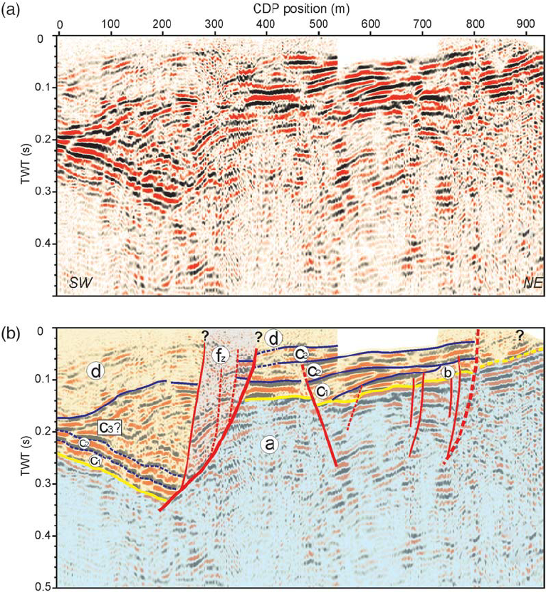 seismic reflection section and interpretation mesozoic